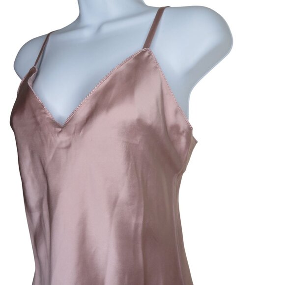New SilkSilky Womens 100% Silk Pink Slip Dress Adjustable Straps Size Small - Picture 3 of 10
